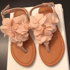 Petalia Champagne Pink Flower Sandals-Girl/Tod 12